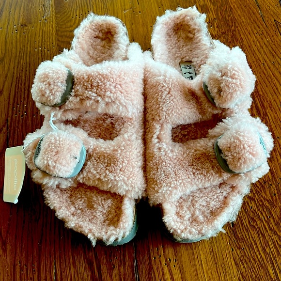Birkenstock Shoes - Free People Arizona Teddy Shearling Birkenstock Sandals Size 39